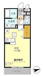リヴィエール ワンルームの間取図画像