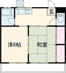 ハイツマロン 1階2Kの間取り