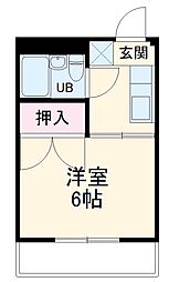 豊橋鉄道渥美線 小池駅 徒歩6分の賃貸マンション 2階1Kの間取り
