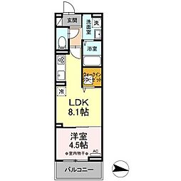 Ｄ−Ｌｉｂｅｒｔｅ 3階1LDKの間取り