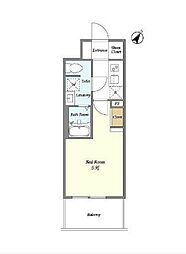 京急本線 八丁畷駅 徒歩5分の賃貸マンション 7階1Kの間取り
