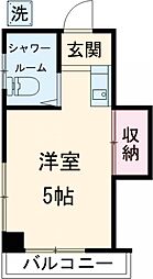 サン・レルム 3階ワンルームの間取り