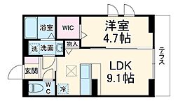 ディーグラシューズ 3階1LDKの間取り