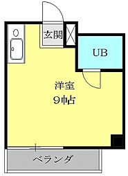 エクセルアビタシオン ワンルームの間取図画像