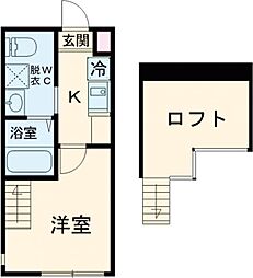 ハルティーニ 2階1Kの間取り