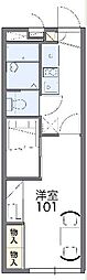 レオパレスエポック上地 1Kの間取図画像