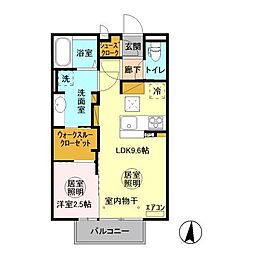 グランマーレＭＩＴＯ　Ｃ 1階1LDKの間取り