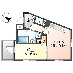 東京メトロ千代田線 北千住駅 徒歩14分の賃貸マンション 4階1LDKの間取り