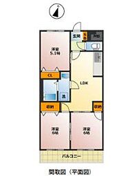 京王線 布田駅 徒歩16分の賃貸マンション 3階3DKの間取り