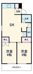 伏屋第一ビル 2LDKの間取図画像