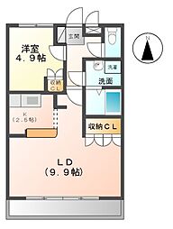 ブリリアント・ジェイド 1LDKの間取図画像