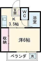 プリマス一之江 2階1Kの間取り