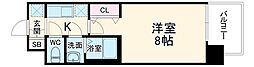 名古屋市営鶴舞線 原駅 徒歩2分の賃貸マンション 9階1Kの間取り