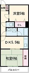 村田ビル 4階2DKの間取り