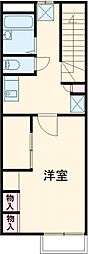 サニーウェル 1階1Kの間取り