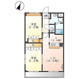 コンフォルト 2LDKの間取図画像