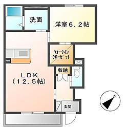 グランヒルズ 1LDKの間取図画像