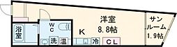 ＣＯＣＯＣＵＢＥ北千住II 2階1Kの間取り