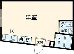ＲＥＭＵ千川 3階ワンルームの間取り