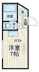 ユナイト南太田トロントの杜 ワンルームの間取図画像