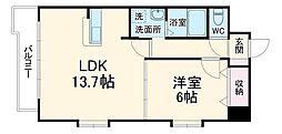 名古屋市営名城線 東別院駅 徒歩10分の賃貸マンション 8階1LDKの間取り