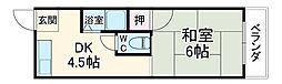 名古屋市営名城線 新瑞橋駅 徒歩4分の賃貸マンション 4階1DKの間取り