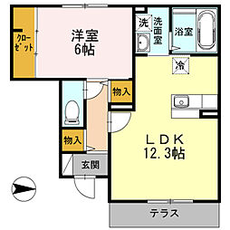 SoleilKamonomiya 1LDKの間取図画像