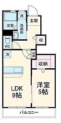 JR東海道本線 天竜川駅 徒歩31分の賃貸アパート 1階1LDKの間取り