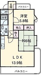 エクレール87 2LDKの間取図画像