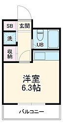 名鉄三河線 吉浜駅 徒歩22分の賃貸アパート 2階ワンルームの間取り