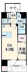 エステムコート名古屋セントリア 1DKの間取図画像