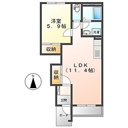 ベルネージュ 1LDKの間取図画像