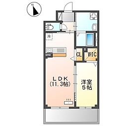 JR八高線 箱根ケ崎駅 徒歩21分の賃貸マンション 2階1LDKの間取り