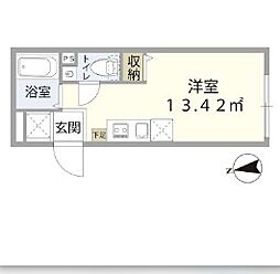 東武伊勢崎線 西新井駅 徒歩12分の賃貸マンション 2階ワンルームの間取り