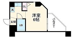 橋本大河原ビル 2階ワンルームの間取り