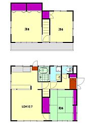 竹松戸建 1階3LDKの間取り