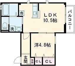 ユアメゾン上板橋 1LDKの間取図画像