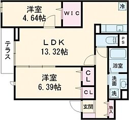 セレスティア西台B 2LDKの間取図画像