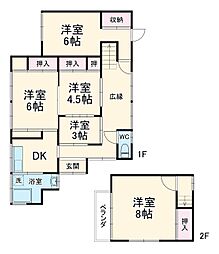 京急本線 横須賀中央駅 徒歩32分の賃貸一戸建て 1階5DKの間取り