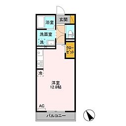 カスタリア4 ワンルームの間取図画像