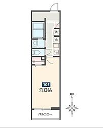 ＭＥＬＤＩＡさがみ野 3階1Kの間取り