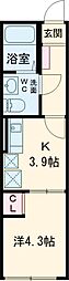 Brio高井戸 4階1Kの間取り