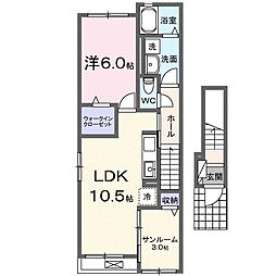 ディア メゾン Y 1LDKの間取図画像
