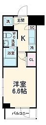 MAXIV大倉山 4階1Kの間取り