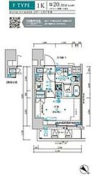 JR総武線 新小岩駅 徒歩9分の賃貸マンション 13階1Kの間取り
