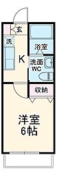 アネックスガーデン東林間 1Kの間取図画像