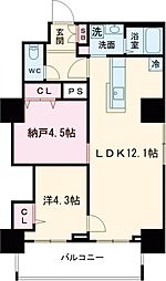 グランデュール富士 10階1SLDKの間取り