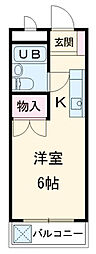 ストークマンション小礒2 4階1Kの間取り