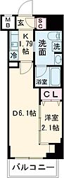 西武池袋線 椎名町駅 徒歩10分の賃貸マンション 6階1DKの間取り
