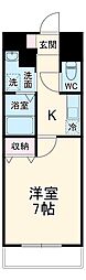 ワイズ 1階1Kの間取り